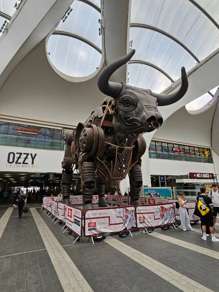 Ozzy the Bull statue, in reference to that Ozzy, yes